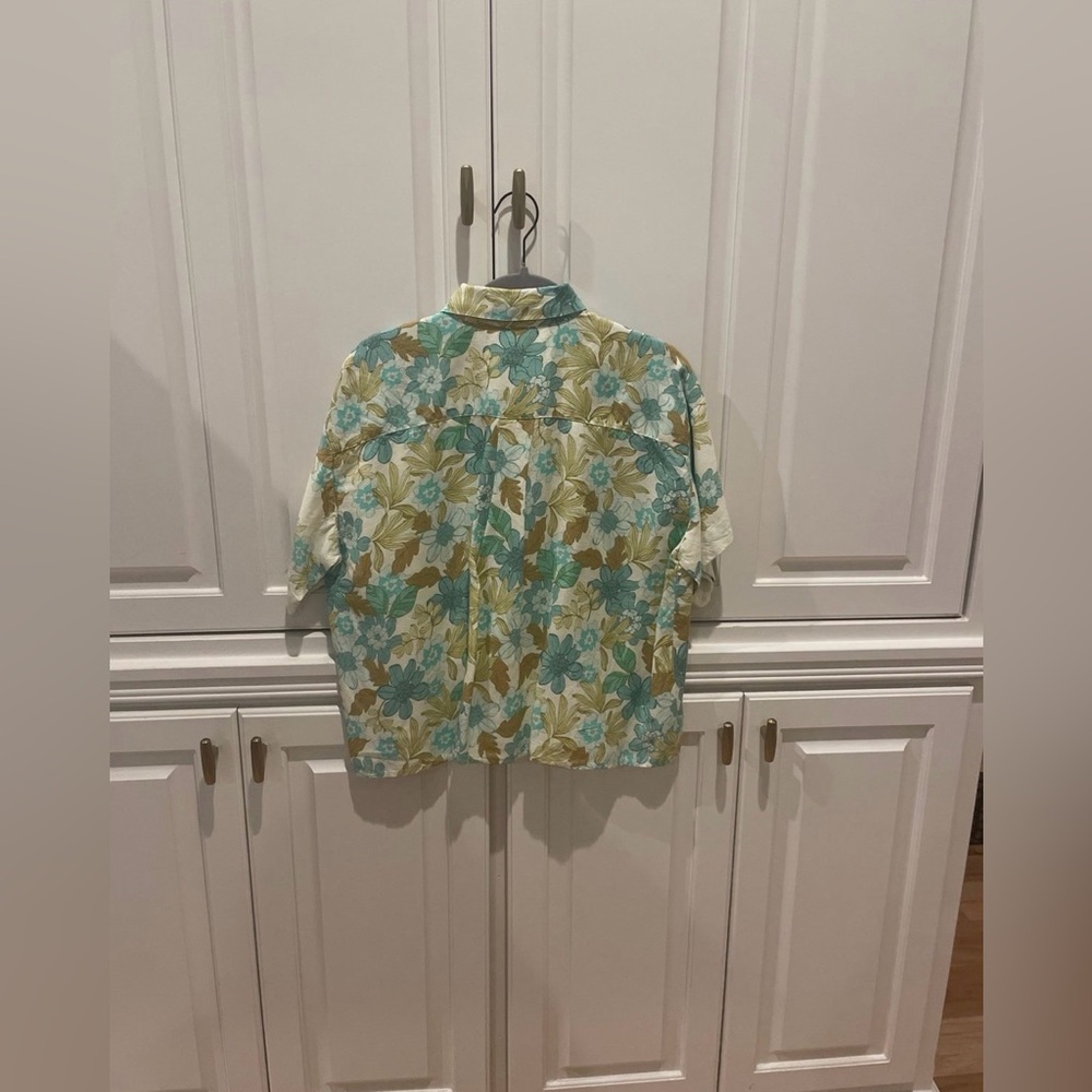 Loft: Linen Blend Button-Down Size Small Petite - image 9